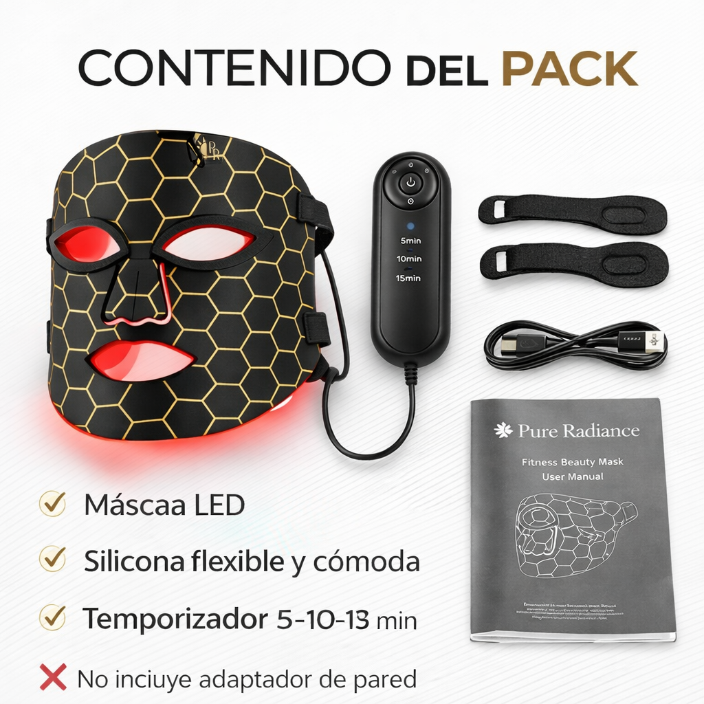 MASCARILLA LED FACIAL TERAPIA 7 COLORES